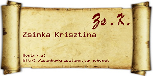 Zsinka Krisztina névjegykártya
