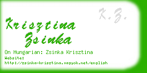 krisztina zsinka business card